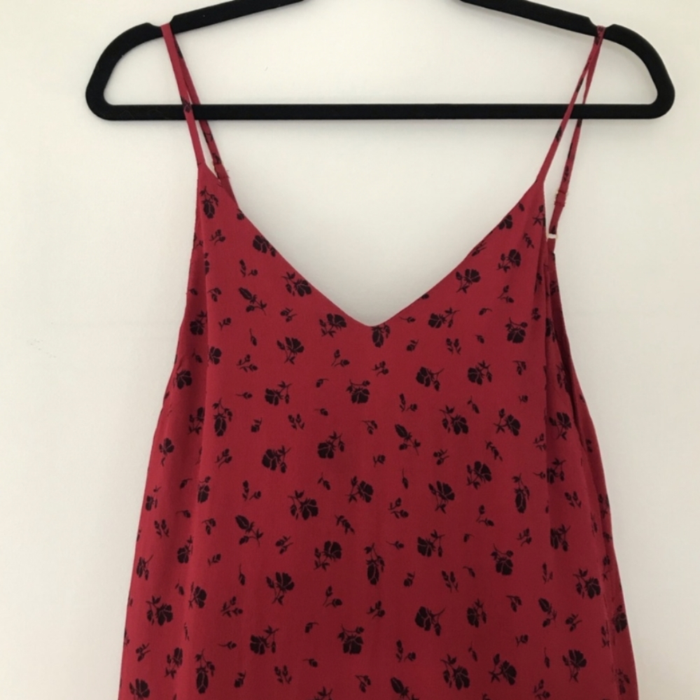 🌹 Last chance!! Reformation red floral slip-on mini dress with floral print - Picture 3 of 8
